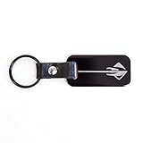 Chevrolet Corvette C7 Stingray Satin Black Key Chain Fob - Silver Engraved Logo