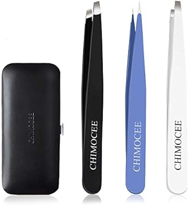 Eyebrow Plucking Tweezers Set 3 Pcs Professional Slant Pointed