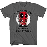 Deadpool I Don't Feel Like Being an Adult Today Mens Charcoal T-shirt