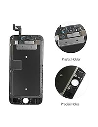 Pantalla de repuesto compatible con iPhone 6S (4.7"), Hkhuibang pantalla LCD avanzada con marco digitalizador de pantalla táctil 3D, montaje completo y placa trasera preinstalada, color negro