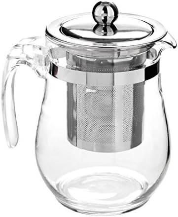 Clear Glass Tea Pot with Stainless Steel Infuser 16 oz