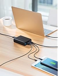 Anker Cargador de pared premium USB tipo C, de 5 puertos, 60 W, PowerPort I con 1 puerto de suministro de energía para Apple MacBook, Nexus 5X   6P y 4 puertos PowerIQ, para iPhone, iPad, Samsung y más