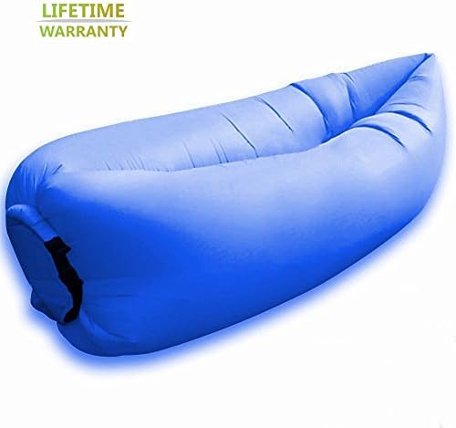 Aliglow Inflatable Lounge Air Sofa , Portable Quick Compression Air Bag Dream Beach Chair Lounger for Camping Swimming Park Backyard and Other Home Outdoor Activities 12-Month Warranty - Deep Blue