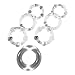 Penile Cock Rings Silicone Male Erection Enhancement Stay Hard Set of 7 Includes 6 Clear Ribbed Cockrings & 1 Thick Clear Donut Discreet Packaging
