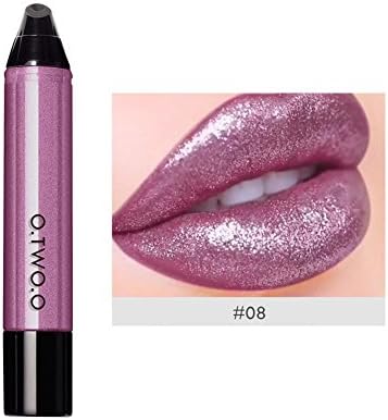LEIZENG Sexy Velvet Shimmer Liquid Lipstick Moisturizing Plump Lips Gloss Tube 8#