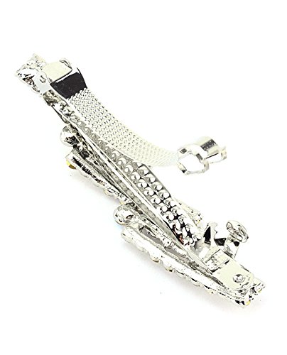 Women's Rhinestone Metal Hair Barrette Clip Hair Pin Antique Silver IMB2049, Multi
