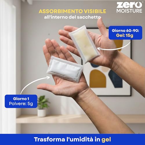 50 x 5 g | Wardrobe Moisture Absorber Bags 10 x More Silica Absorbent Gel Sachets – Silica Gel | Dehumidifier Wardrobe Anti-Mould | Moisture Bags | Anti-Mould for Wardrobe and Clothes