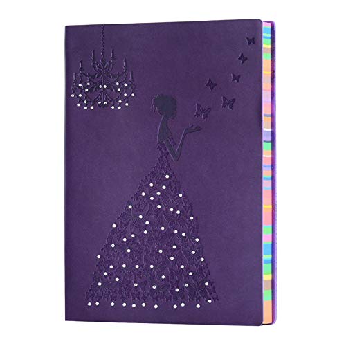 A5-Lined-Notebook-Planner-Travel-Journal-Leather-Notebook-for-Girls-Women-Princess-Butterfly-Journal-Vintage-Notebook-Diary-A5-Ruled-Writing-Notebook-Lined-Note-Pads-Purple-Journal-240-Pages