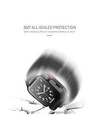Funda impermeable para iWatch 1.654 in Series 2 y 3 con correa de silicona suave de alta calidad para Apple Watch, resistente a los impactos [resistente funda protectora iWatch]
