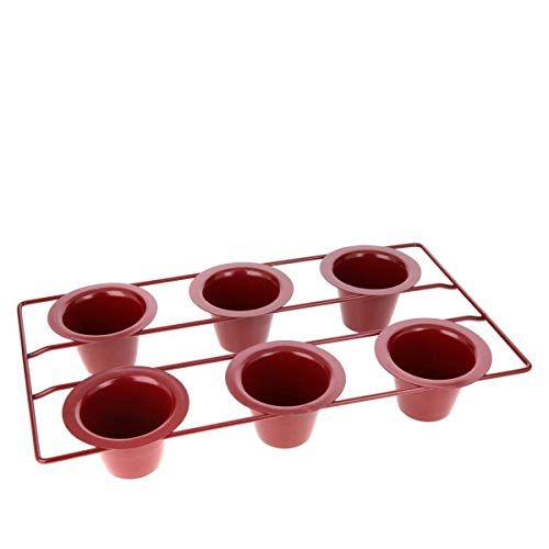 Curtis Stone Dura-Bake Popover Pan 573422-611 Red (Renewed)