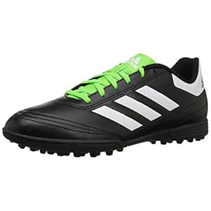 adidas Men’s Goletto VI TF Soccer-Shoes, Black/White/Solar Green, 9 M US