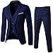 NiuZi Men's Fashion Slim Fit Suit 3-Piece Business Jacket Vest &Pants