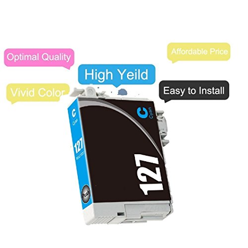 ARIA SUPPLIES Remanufactured 127 T127XL Ink Cartridges Compaitble For Workforce WF-3520 WF-3530 WF-3540 WF-7010 WF-7510 WF-7520 Printer (3 cyan)