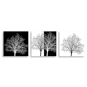 3 Panel Black and White Painting Home Wall...