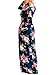 Lovezesent Women's Floral Print V Neck Long Sleeve Maxi Casual Dress Large Blue