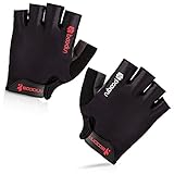 BOODUN Cycling Gloves with Shock-absorbing Foam Pad Breathable Half Finger Bicycle Riding Gloves Bike Gloves B-001, Simple Black, Medium