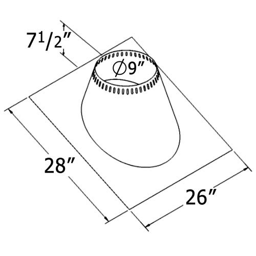 Shasta Vent "Ventilated Roof Flashing" for Shasta Vent 8" (10" O.D.) Chimney Systems (for 1 to 6 pitch Roofs)