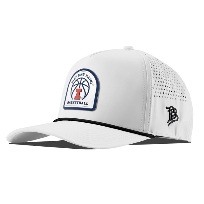 Branded Bills Officially Licensed x Illinois Illini White Black Rope Curved 5-P…