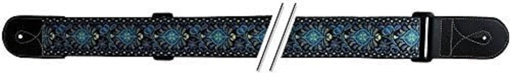 GEWA Fire & Stone 531069 Gitarrengurt Folklore Edition Jacquard Blue Yellow