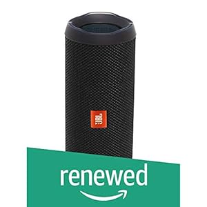 (Renewed) JBL Flip 4 Portable Wireless Speaker with Powerful Bass & Mic (Black)