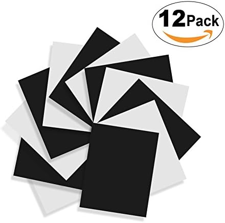 Heat Transfer Vinyl HTV Black and White Bundle for T-Shirts Fabric- Iron On Vinyl for Cameo Silhouette and Cricuit- Bonus 1 Weeding tweezers + Cardboard folder