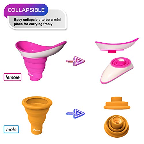 Female Urinal Urination Device Pee Funnel for Women Wee with Disposable Urinal Bags NAXER Travel Porta Potty Camping Toilet Collapsible Luggable Loo Portapotty for Car Camp Kayak Hiking Camper Outdoor