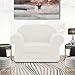 SyMax Spandex Stretch Sofa Slipcovers 2 Pieces Non Slip Sofa Seat Chair Covers Couch Furniture Protector for Dog/Cat(Chair, Off-White)