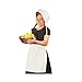 White Fabric Simple Pioneer Apron & Bonnet Set