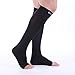 Doc Miller Open Toe Compression Socks for Men & Women, 30-40 mmHg Knee High Support, Toeless Design for Daily Leg Comfort, Breathable Nylon Spandex, 1 Pair