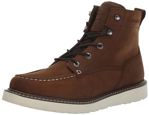 Wolverine Men's Trade Wedge Unlined 6" Construction Boot, Dark Brown, 11.5 Wide