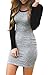 Our Precious Women's Knit Color Block Long Sleeve Slim Fit Sweater Dress Sexy Short Dress