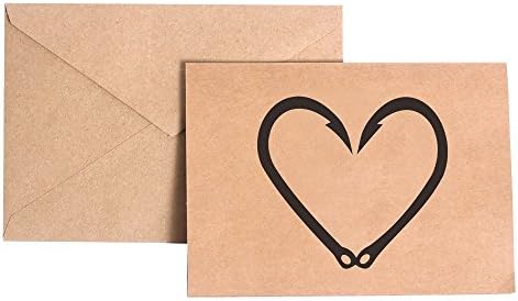 Fishing Hook Heart Stationery Note Card Set