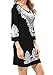 levaca Womens Dress 3/4 Sleeve Heart Printing Slim Fit Casual Dress Black M