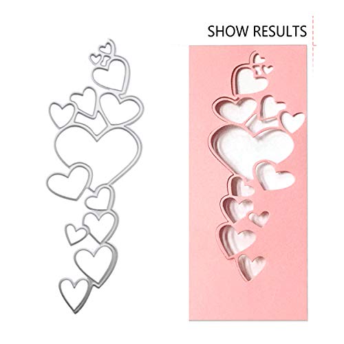 4 Pack Metallic Cutting Dies Embossing Dies Stencil Include Love, Rose Flower, Tulip Flower, Lace Shape for Scrapbooking Card Making DIY Crafts