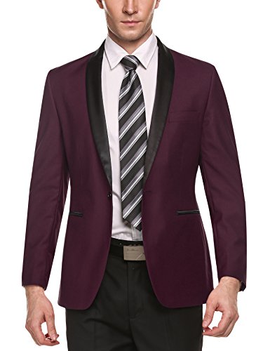 Coofandy Men's Slim Fit Stylish Casual One-Button Suit Coat Jacket Business Blazers