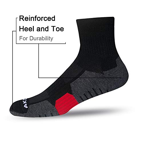 AKOENY Men's Performance Athletic Quarter Socks for Sports Workout