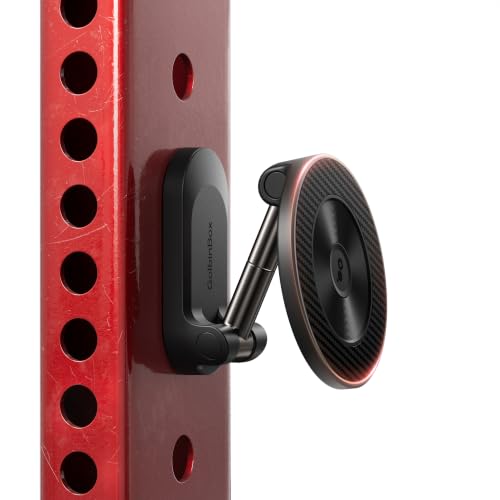 GOLBINBOX All Metal Dual Magnetic Gym Phone Holder for MagSafe, Black | 360°Adjustable, Fit for iPhone/Android, Tri-Axis Phone Mount,Gym Accessories for Bodybuilder Men Women Workout Recording