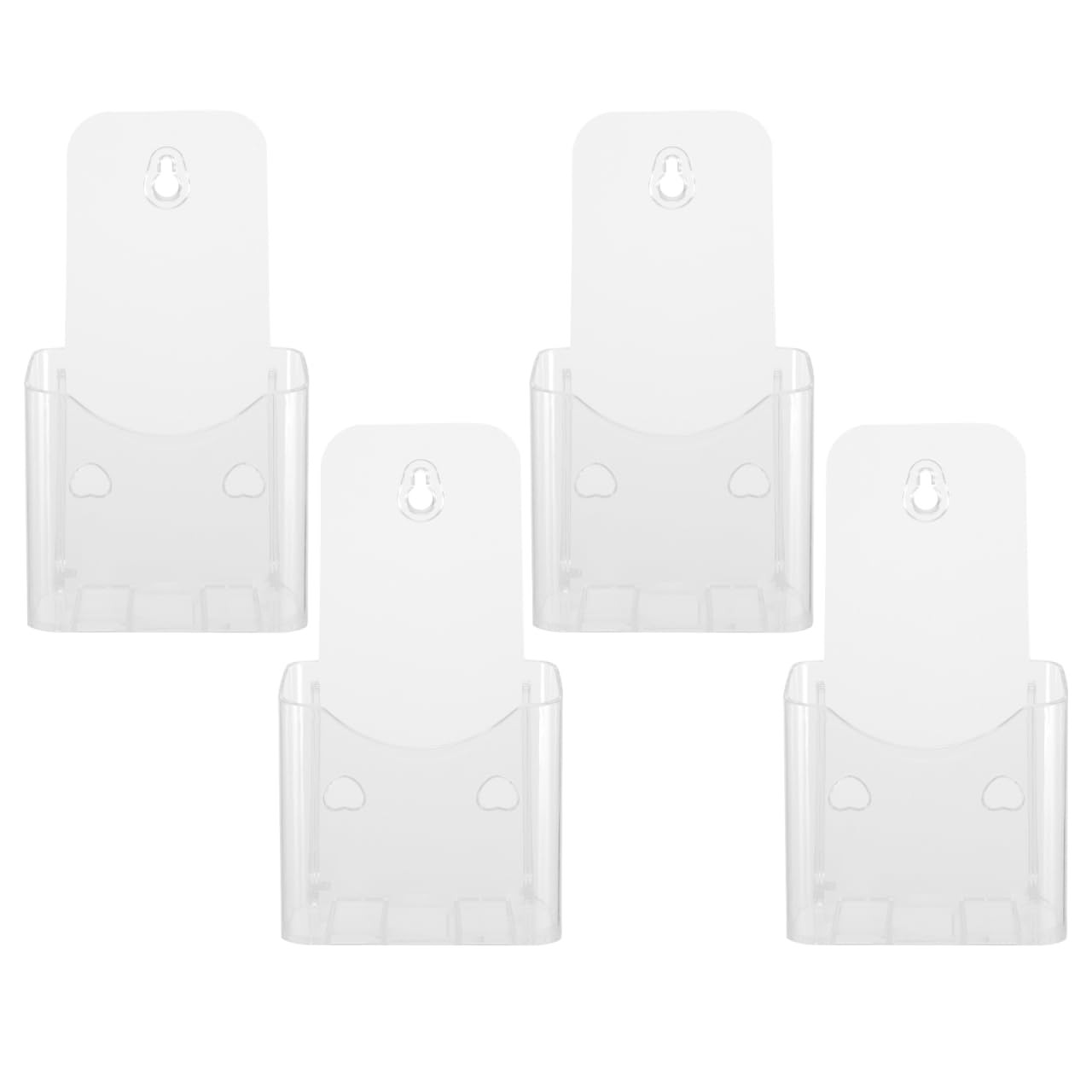 VILLFUL Clear Acrylic Brochure Holder 4-Pack Lightweight Display Stand for A4 Leaflets Desk Organizer for Office Exhibition Conference Use