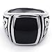 KONOV Mens Stainless Steel Ring, Celtic Knot Signet, Black, Size 14