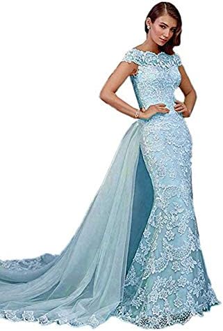 XSWPL Womens 2017 Long Mermaid Wedding Dresses Brides Tulle Train