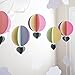 Hot Air Balloon Pastel 3D Paper Garland - Baby Room Nursery, Birthday & Baby Shower Decor (5 Strands, 5 Ft Per Strand)