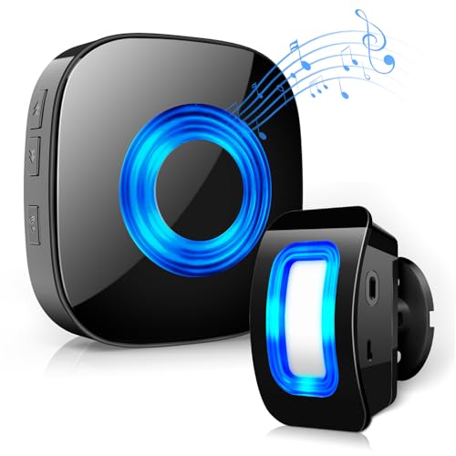 PHYSEN Wireless Motion Sensor with Sound Alarm, Doorbell, Shop Motion Sensor, Wireless Doorbell, 58 Tones + 5 Volumes, for Entry/Home/Shop/Office