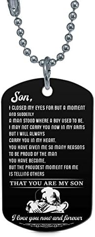 MY DEAR SON (MOM), dog tag, necklace fo son, gift for son