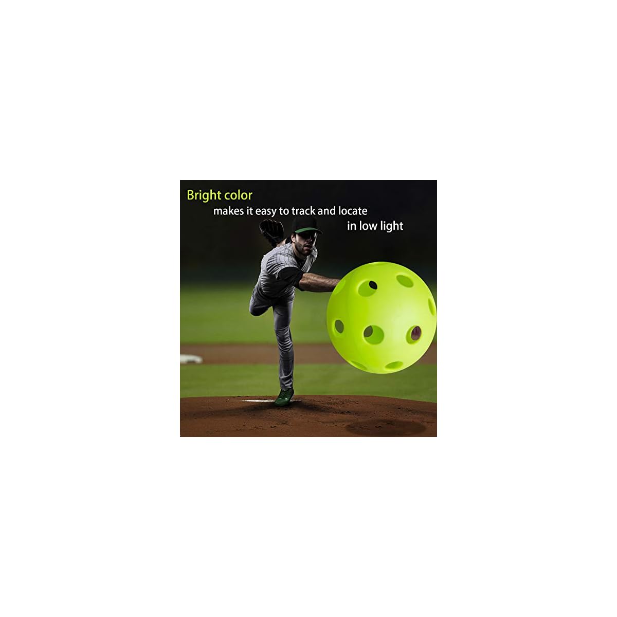 Anteer 12 Pack Plastic Baseball Practice Baseballs for Hitting, Indoor