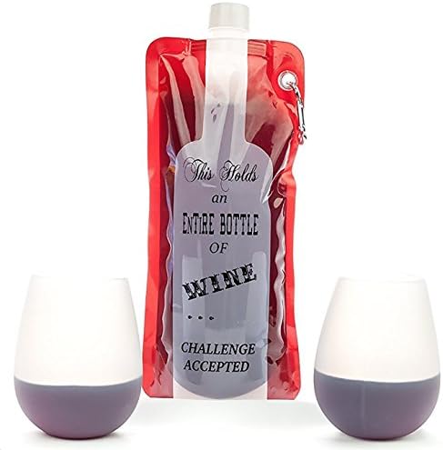 Funny Wine to Go Bag and Silicone Cups (Challenge Accepted)