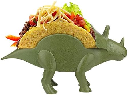 Taco Holder,Dinosaur Dishwasher Tortilla Dish Tortilla Scaffold Stand Up Tray Perfect Gift For Kids and Adults (Green)