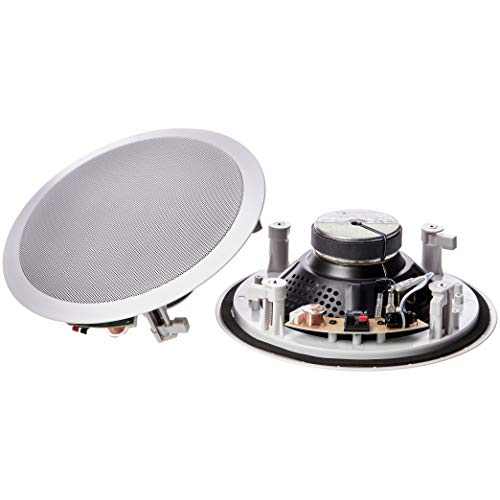 AmazonBasics 8″ Round In-Ceiling In-Wall Mounted Speakers, Set of 2