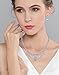 EVER FAITH Women's CZ Elegant Water Drop Dangle Necklace Earrings Set Silver-Tone