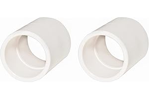 FangKingNo 2pcs 2Inch White PVC Pipe Coupling Adapter Pipe Fittings couplers (Slip to Slip) Schedule 40 Easy to Install,and High Tensile for Home or Industrial Use (Pack of 2) (2")