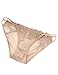 Camelia Women's High End Lace String Georgette Bikini Panty (Large, Nude/Gray/Navy)